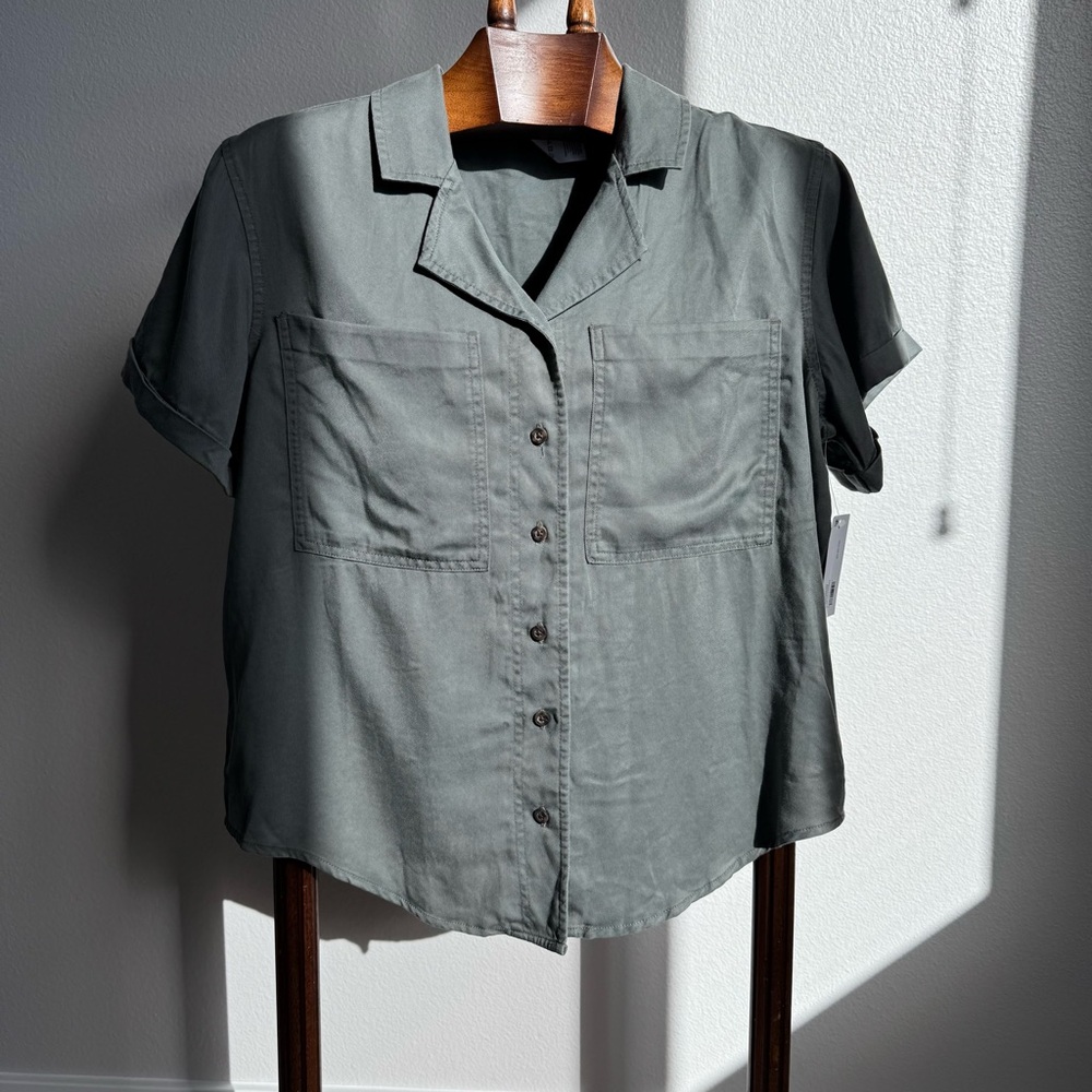 NWT Member’s Mark Tencel Camp Shirt Size M classic minimalist